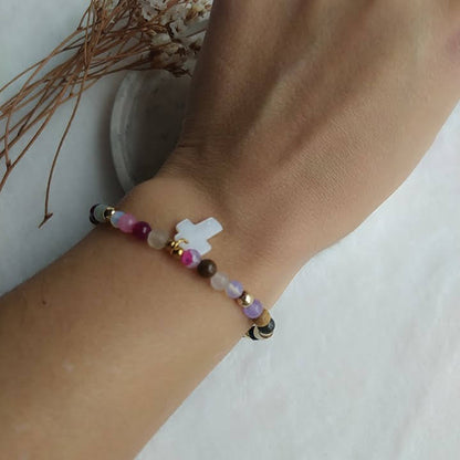Pulsera Antillas Mix de Minerales y Colgante de Nácar