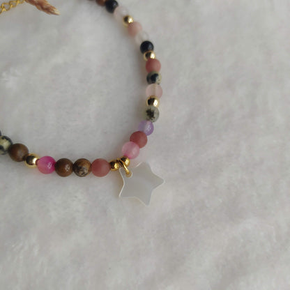 Pulsera Antillas Mix de Minerales y Colgante de Nácar