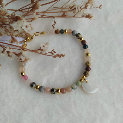 Pulsera Antillas Mix de Minerales y Colgante de Nácar