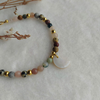 Pulsera Antillas Mix de Minerales y Colgante de Nácar
