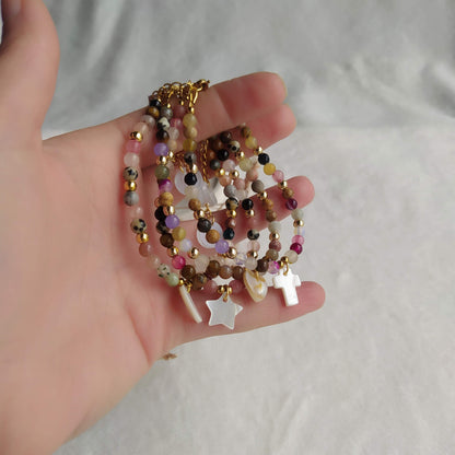 Pulsera Antillas Mix de Minerales y Colgante de Nácar