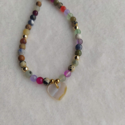 Collar Antillas Mix de Minerales y Colgante de Nácar