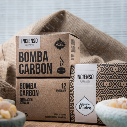 Bomba de Carbón de Defumación Activada Mini Sagrada Madre Olíbano - Incienso - Purificación.