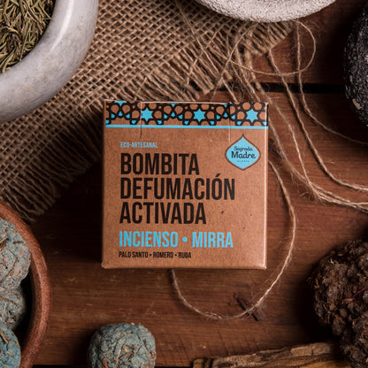 Bombita defumación activada Sagrada Madre Incienso y Mirra