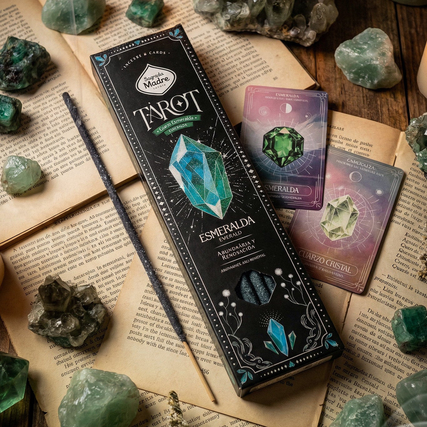 Incienso Tarot Gemas Esmeralda Sagrada Madre · Limón y Lavanda