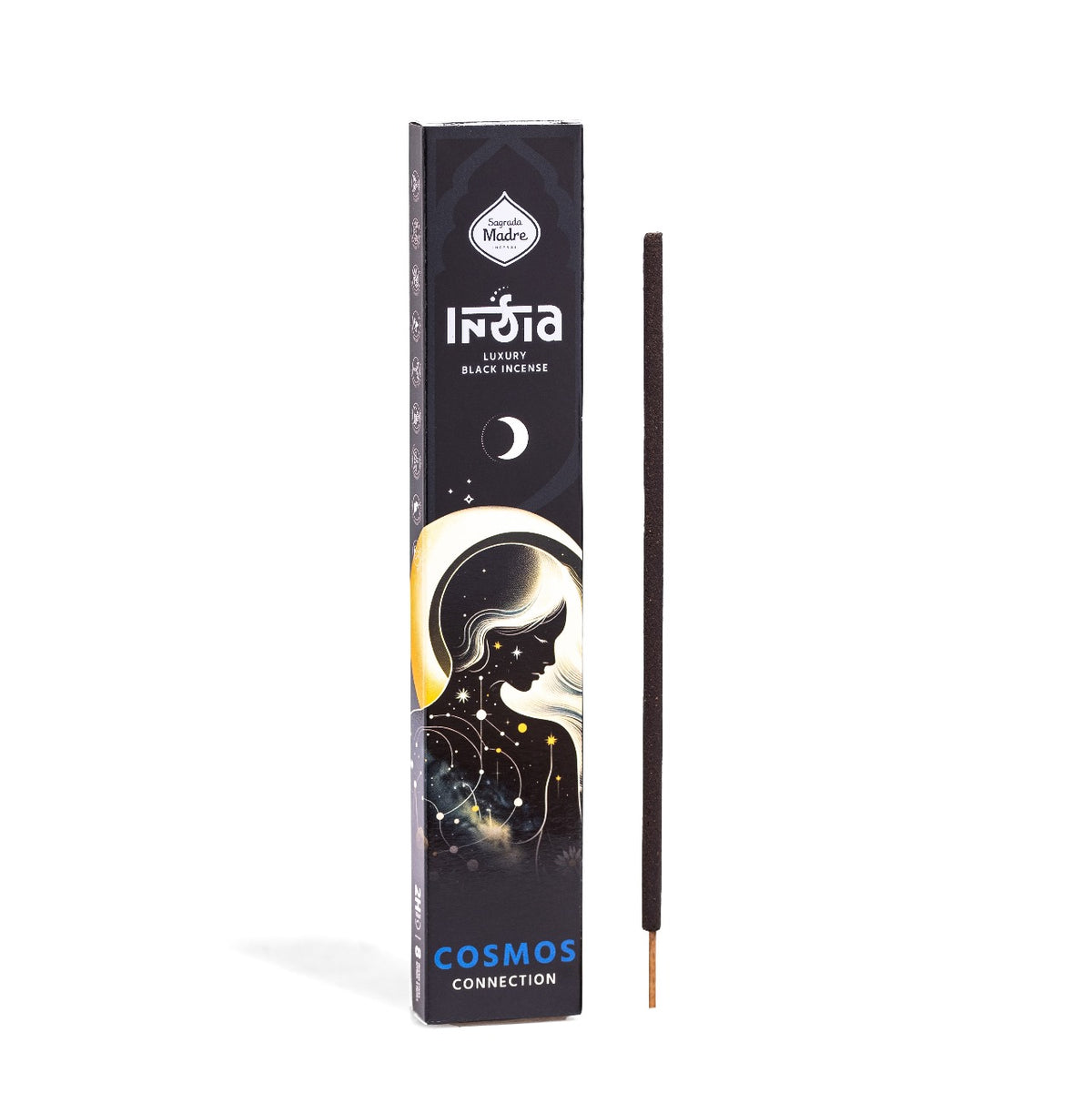 Incienso India Black Cosmos - Conexión | Aroma Benjuí