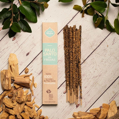 Incienso Palo Santo con Fresias Sagrada Madre · Amor y Purificación