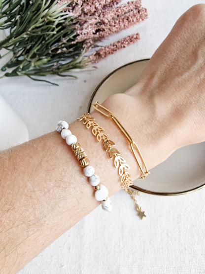 Pulsera Amuleto de Howlita | Calma, Paciencia y Estabilidad.