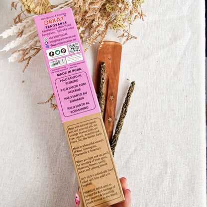 Incienso Artesanal Palo Santo con Romero • Purificación, Protección y Claridad Mental