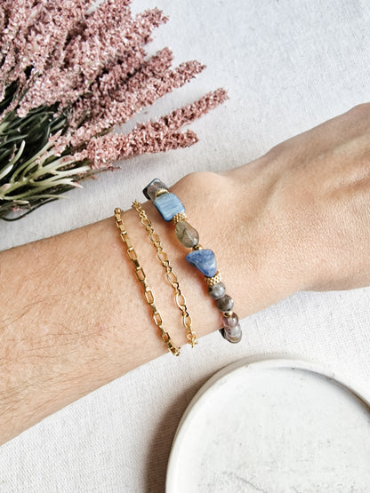 Pulsera Amuleto Sia para Despertar tu Intuición | Labradorita, Amatista y Cianita