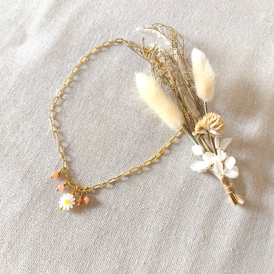 Collar Margarita y Piedra Luna