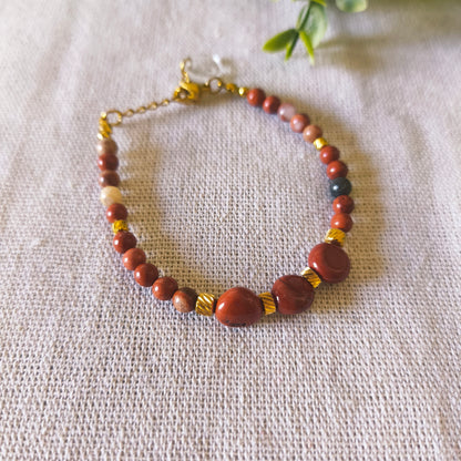 Pulsera de Jaspe Rojo | Vitalidad, Anclaje y Fuerza Física