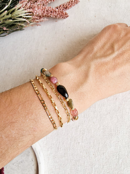 Pulsera Amuleto Turmalina Multicolor | Confianza, Alegría y Protección.