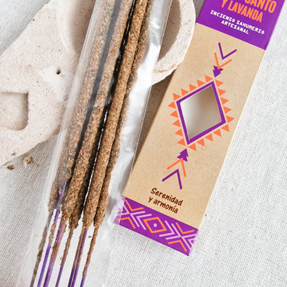 Incienso Orgánico Palo Santo y Lavanda | Relax Antiestrés y Descanso Reparador
