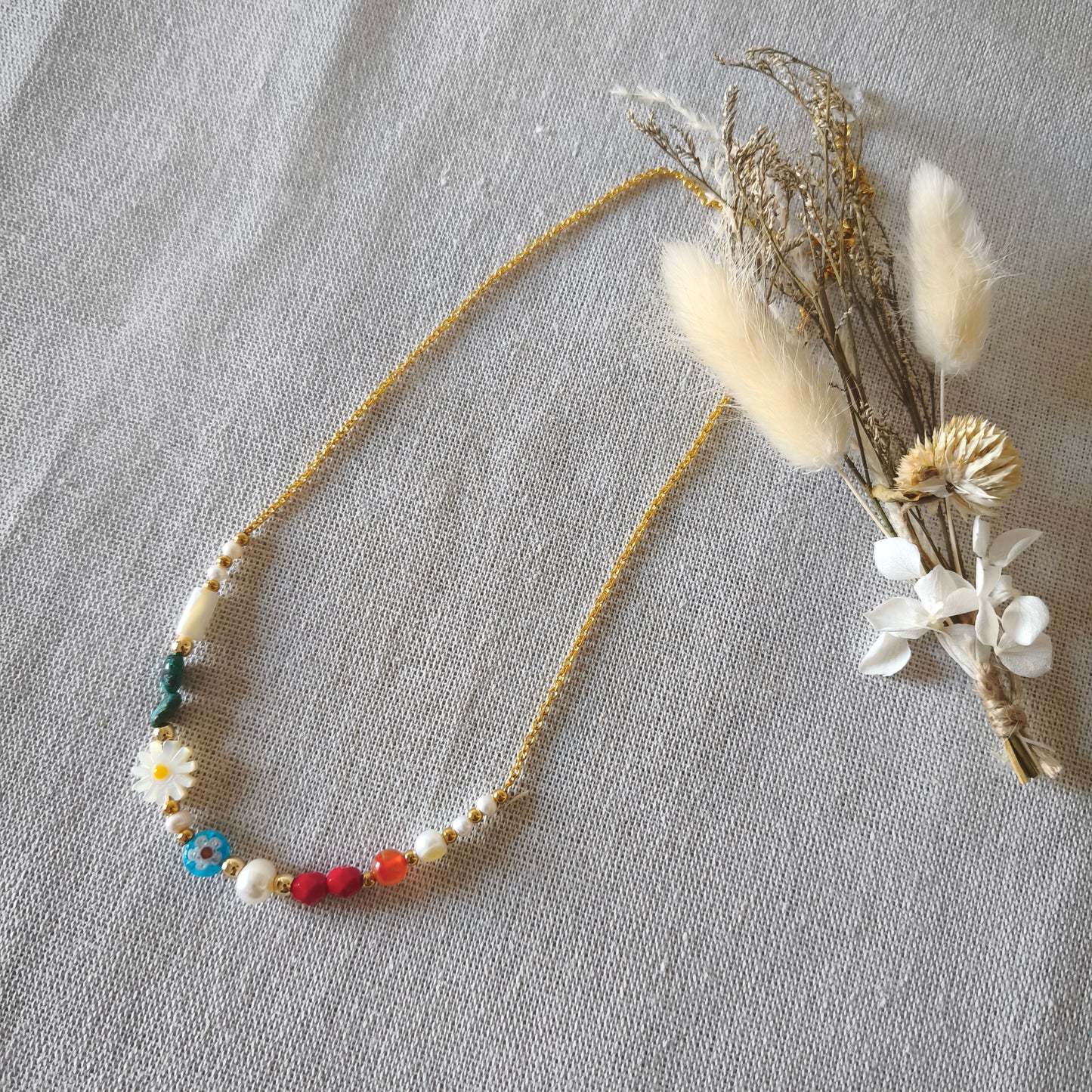 Collar Margarita con Ágatas y Turquesa Africana