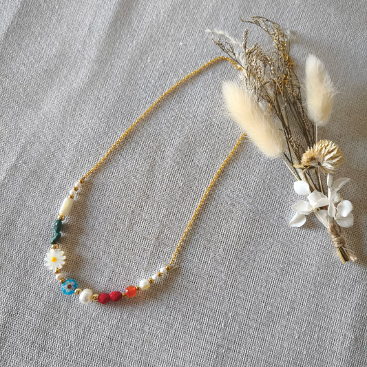 Collar Margarita con Ágatas y Turquesa Africana