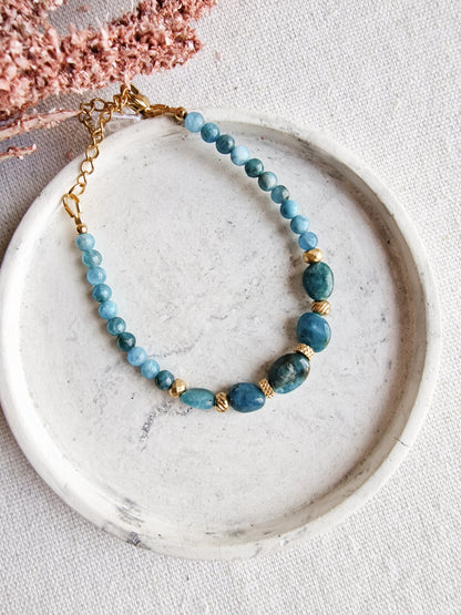 Pulsera Amuleto de Apatita | Motivación, Creatividad y Calma Mental.
