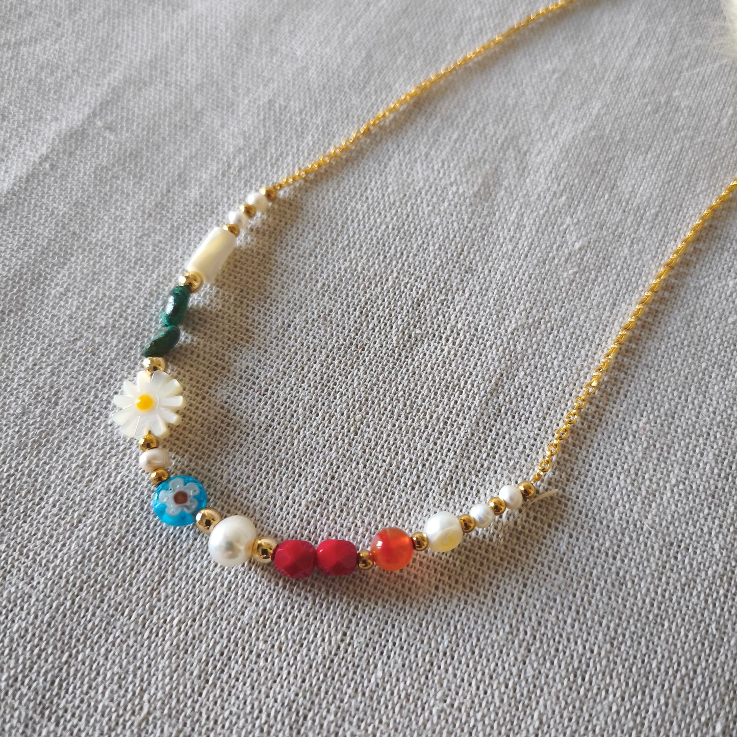 Collar Margarita con Ágatas y Turquesa Africana