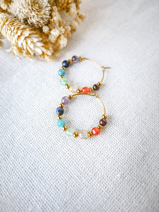 Pendientes Aro 7 Chakras