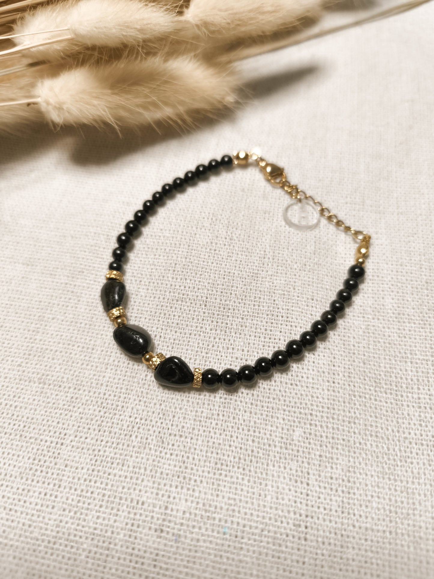 Pulsera Amuleto de Turmalina Negra | Escudo Energético, Enraizamiento y Limpieza.