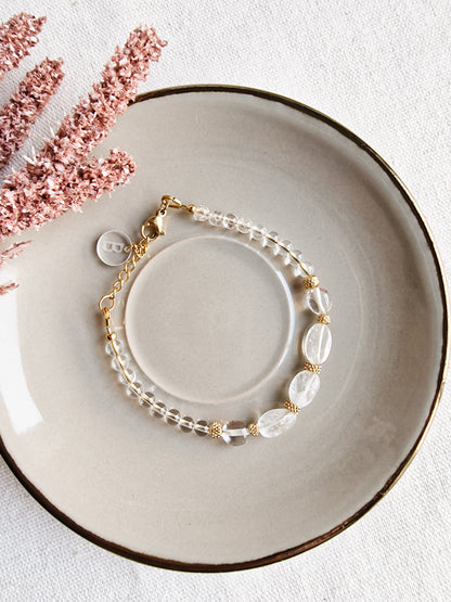 Pulsera Amuleto Luz de Cuarzo Cristal | Energía, Claridad y Conexión Espiritual.