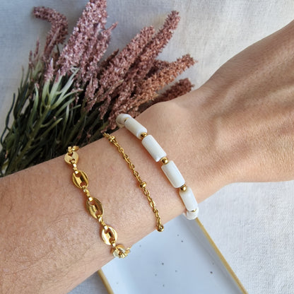 Pulsera Amuleto Killari Nácar Natural | Calma, Intuición y Protección