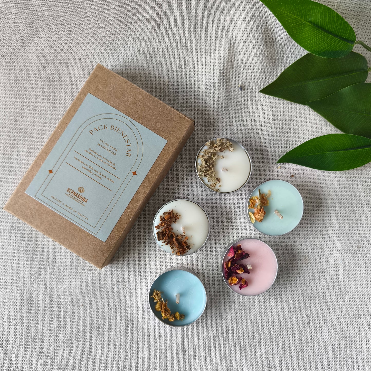 Pack de Velas de Té para Manifestar Bienestar