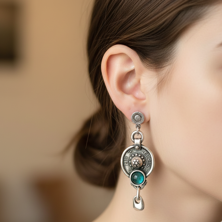 Pendientes Antigua Baño Plata