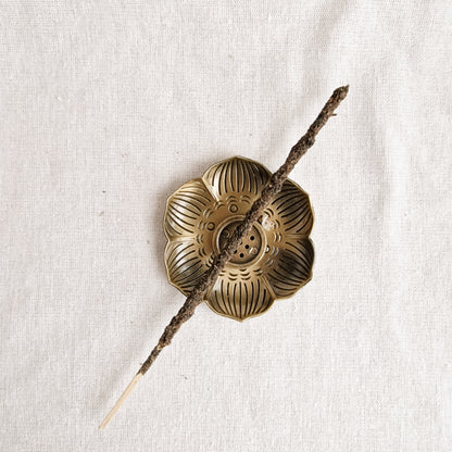 Portainciensos Flor Metal color Bronce