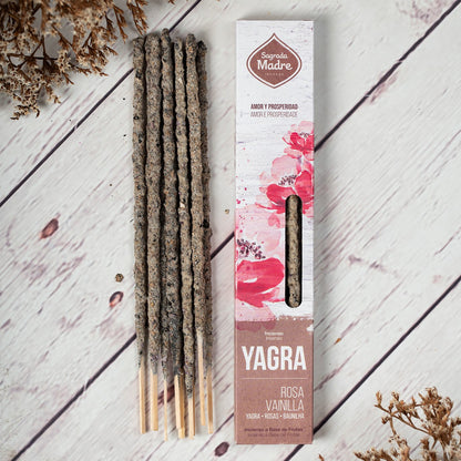 Incienso Sagrada Madre Yagra con Vainilla y Rosa -Amor y Prosperidad