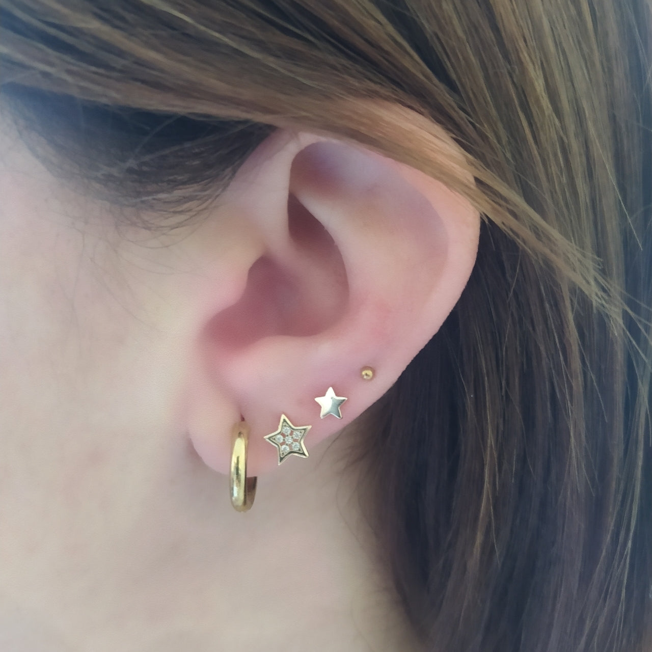 Mini Pendientes Plata Estrella Grande