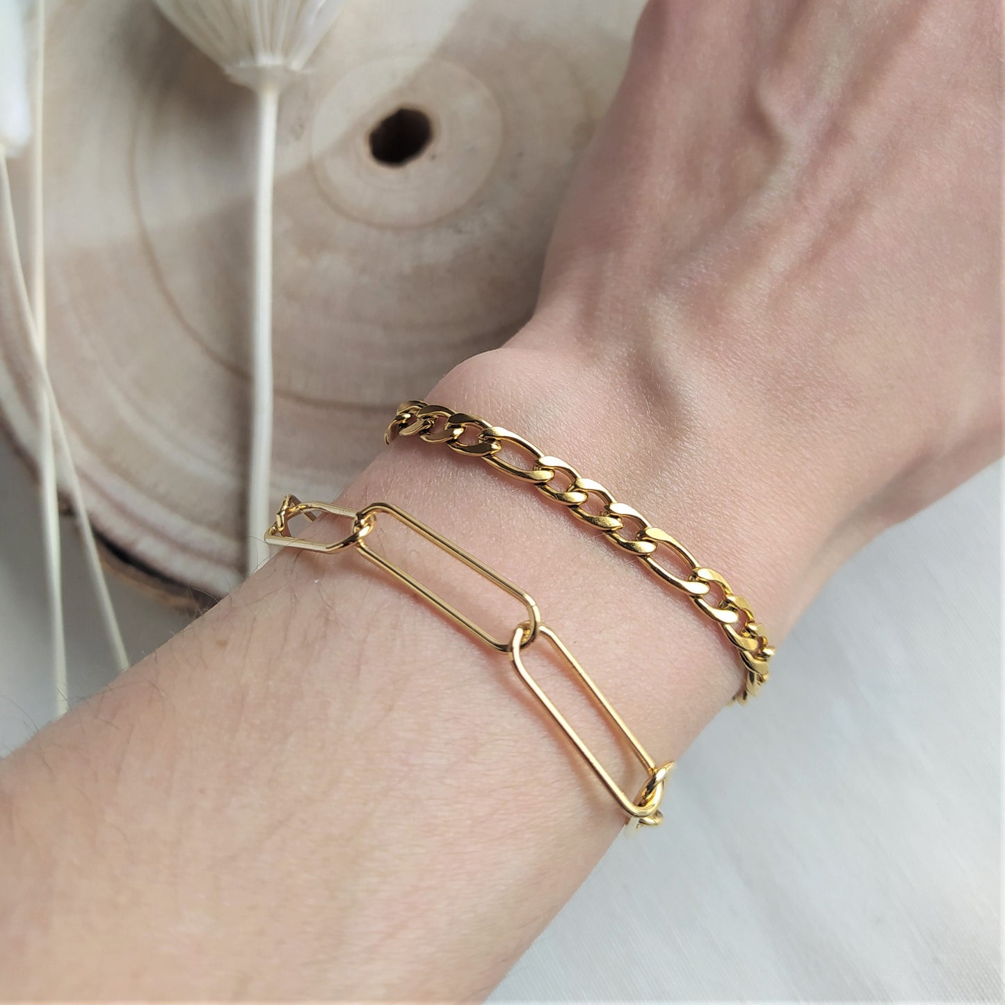 Pulsera Roma Grande Acero Dorada
