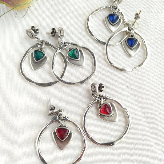 Pendientes Circle Baño Plata