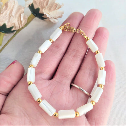 Pulsera Amuleto Killari Nácar Natural | Calma, Intuición y Protección