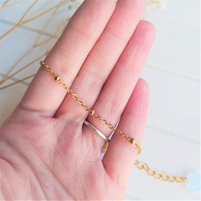 Pulsera Bolitas ·2· Dorada Acero
