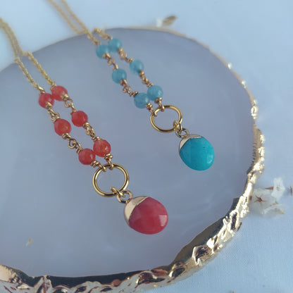 Collar Encok Calcedonia Azul | Calma, Comunicación Clara y Creatividad
