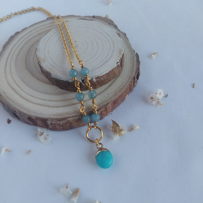 Collar Encok Calcedonia Azul | Calma, Comunicación Clara y Creatividad