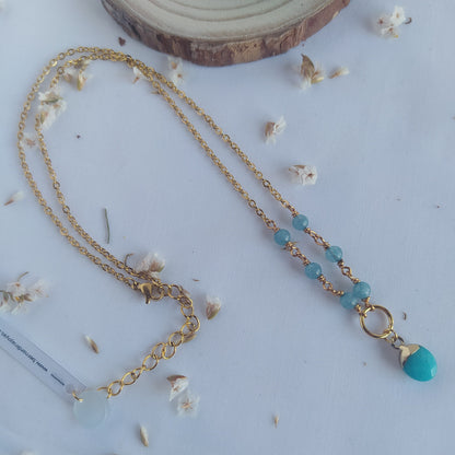 Collar Encok Calcedonia Azul | Calma, Comunicación Clara y Creatividad