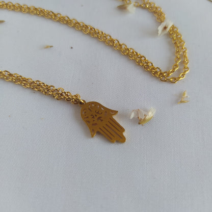 Collar Hamsa Dorado