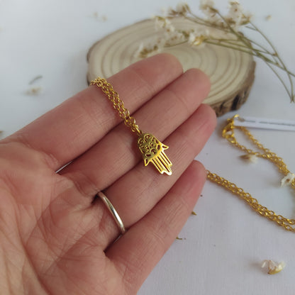 Collar Hamsa Dorado