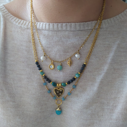 Collar Encok Calcedonia Azul | Calma, Comunicación Clara y Creatividad