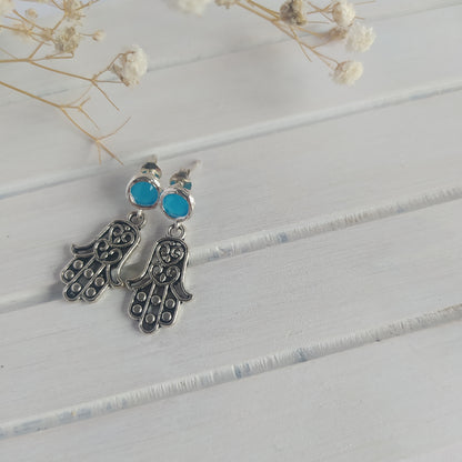 Pendientes Hand Baño Plata