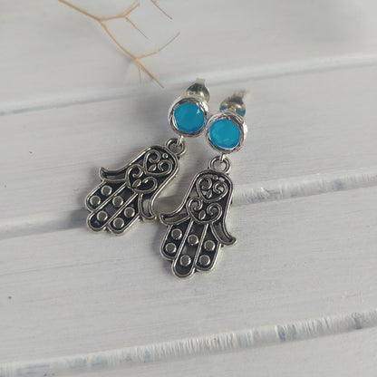 Pendientes Hand Baño Plata