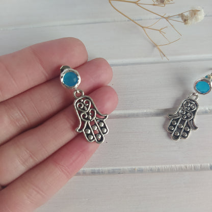 Pendientes Hand Baño Plata