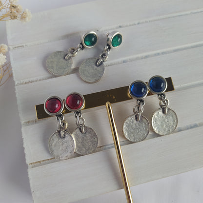 Pendientes Medal Baño Plata