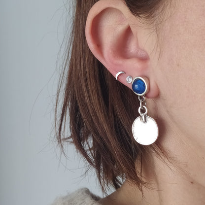 Pendientes Medal Baño Plata