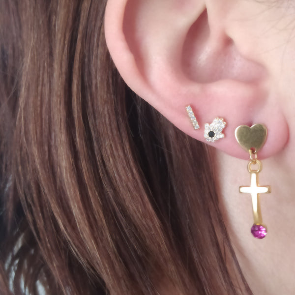 Pendientes Cross Dorado