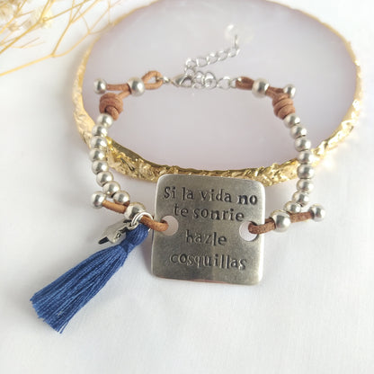 Pulsera Frases Si la Vida No Te Sonríe...