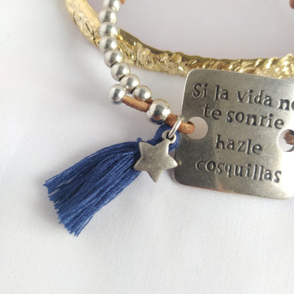 Pulsera Frases Si la Vida No Te Sonríe...