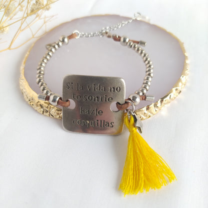 Pulsera Frases Si la Vida No Te Sonríe...